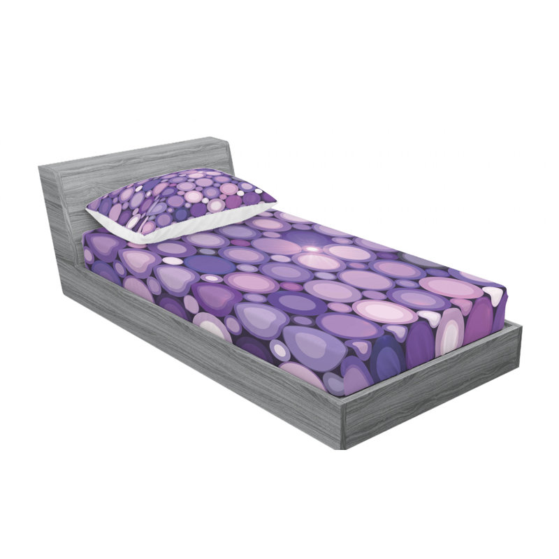 Microfiber Geometric Sheet Set, Twin Sheet Set with Fitted Sheet