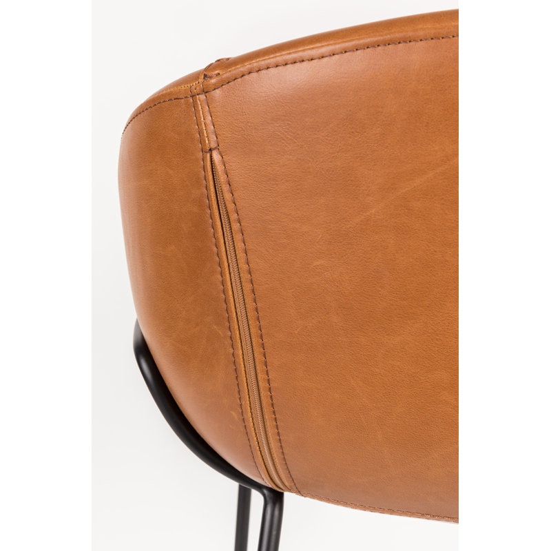 Feston Counter & Bar Stool, Bar Stool (30" Seat Height), Brown Faux Leather