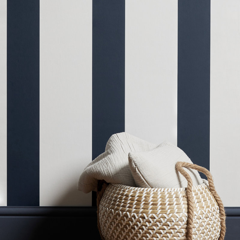 Tiago Blue Stripe Wallpaper