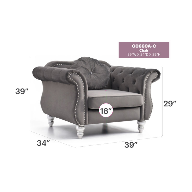 Chaise Glory Furniture Hollywood, Gris