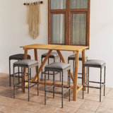 Rectangular 6 - Person 55.1" Long Bar Height Dining Set