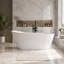 Baignoire autoportante 51 po en acrylique blanc brillant brillant, baignoire profonde à haut dossier compact avec profondeur de 20 po et trop-plein encastré