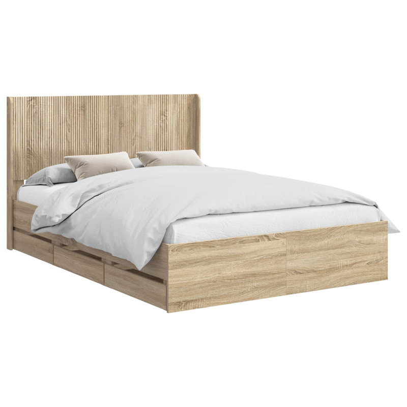 Bed, Small Double (4'), Sonoma Oak