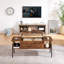 Table basse à plateau relevable Berck avec tablette de rangement et compartiment caché-2024863376