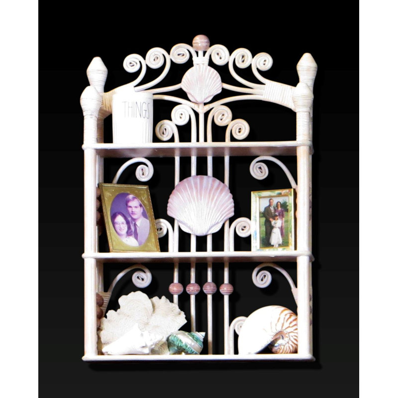 Maumelle 3 Piece Wicker Tiered Shelf, Whitewash