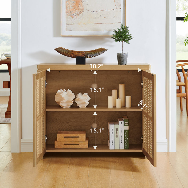 Buffet 39,4 po Mid-Century Modern, Naturel