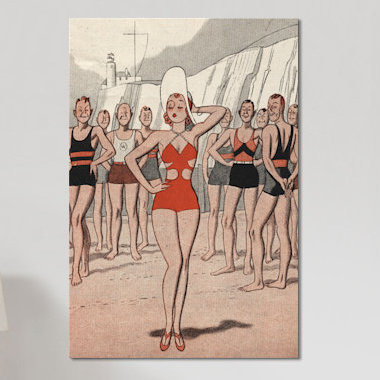 « 30' 'beach lady' », impression sur toile, H 40 po x l 26 po x P 1,5 po, Pas de tapis, Toile tendue