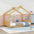 Wood House Floor Bed With Slats-376006406-376006404