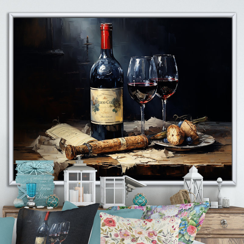 Sommeliers sélection sur toile, Cadre flottant blanc, H 24 po x l 32 po x P 1 po