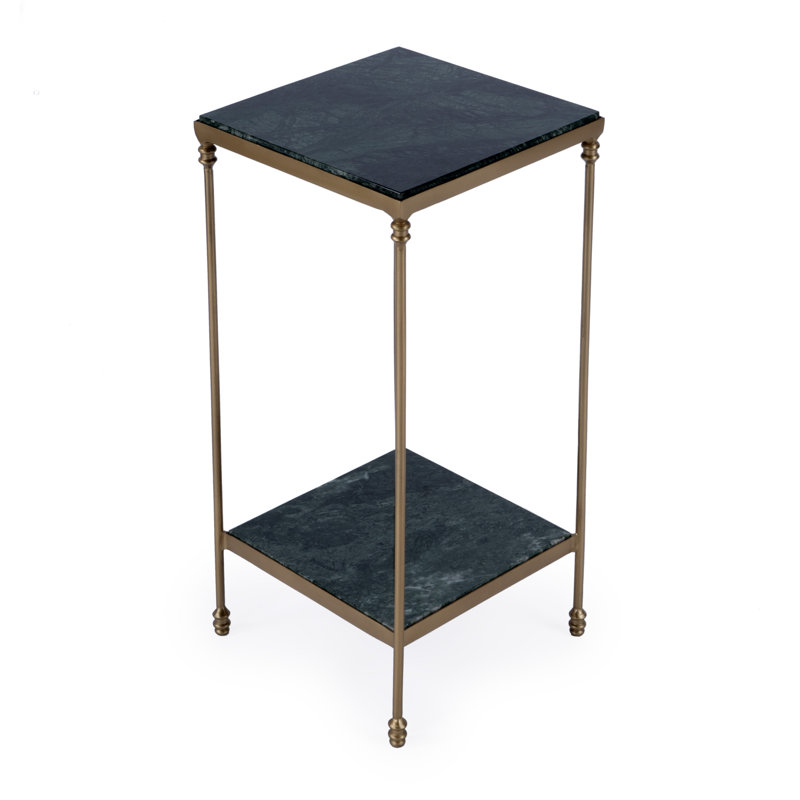 Larkin Marble & Iron Side Table, Green Marble/Gold