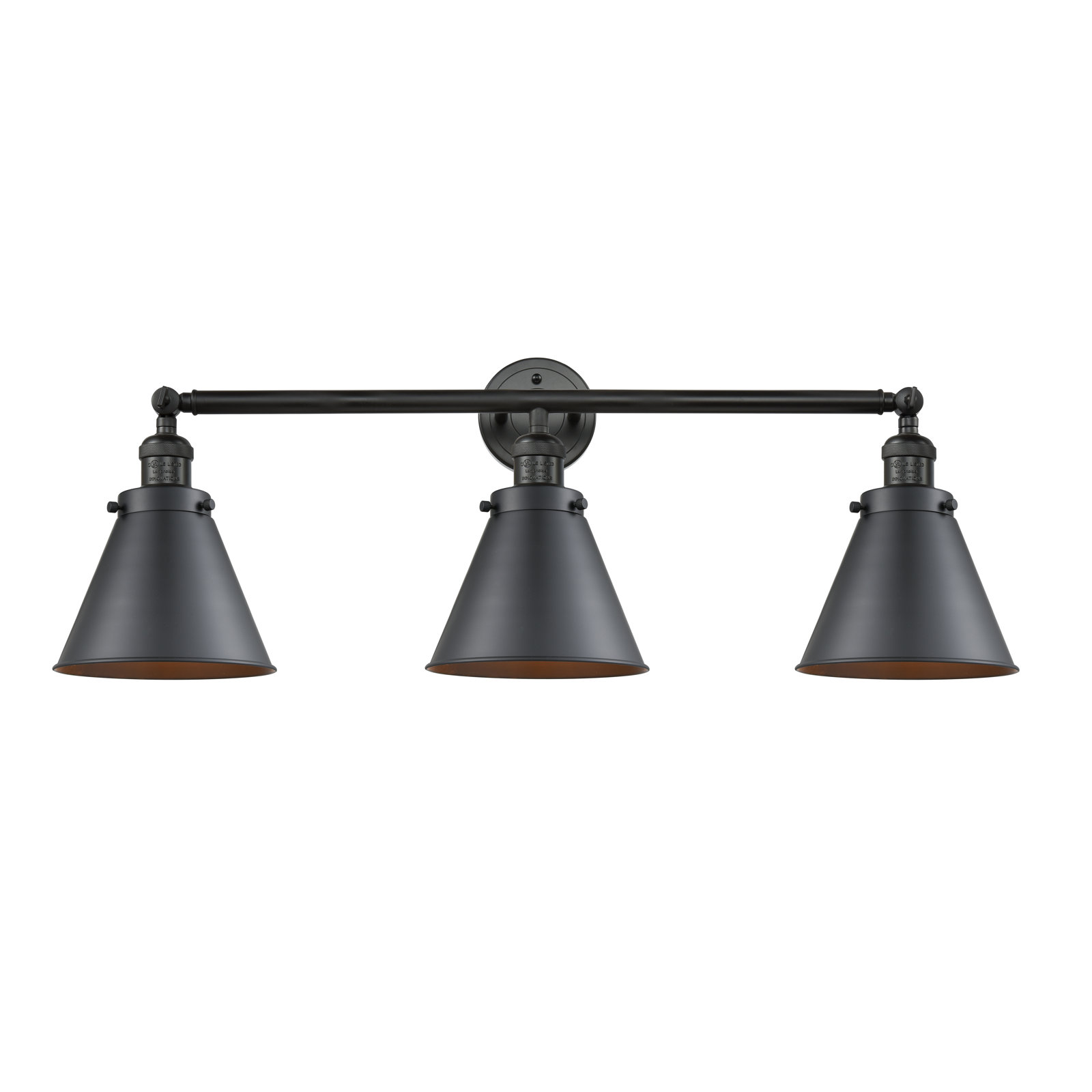 Rouvin 3 Light Dimmable Vanity Light, Matte Black