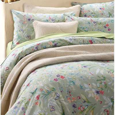 Literie 3 pièces 800 fils 100 % coton égyptien (1 housse de couette + 2 taies d'oreiller, sans garniture), style vintage floral luxueux, pour chambre à coucher, chambre d'amis, dortoir étudiant, toutes saisons