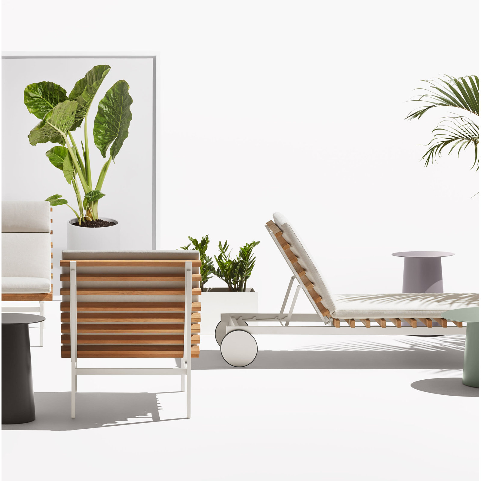 Perch 26 " Sunbrella® Patio Chaise Lounge, Sunbrella Linen, White
