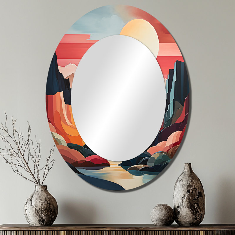 Miroir mural Coral Teal Bold Canyon Landscape II - rouge, 40 po x 30 po