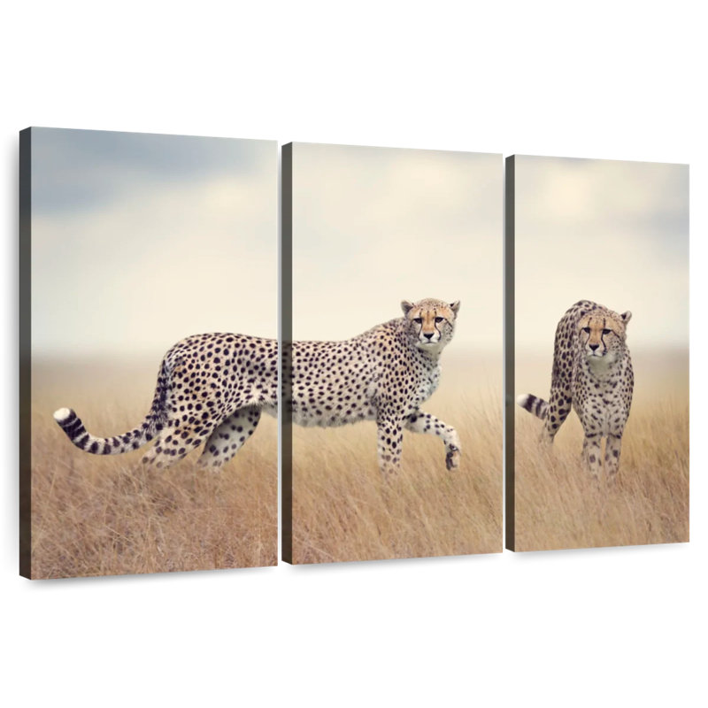 Wild Cat Pair, 42" H x 65" W