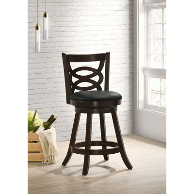 Blevice Wood Swivel Counter Stool Cappuccino