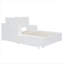 Lit plateforme double en bois avec espace de rangement multifonctionnel, table de chevet, 2 tiroirs, ports USB et bureau-440697450