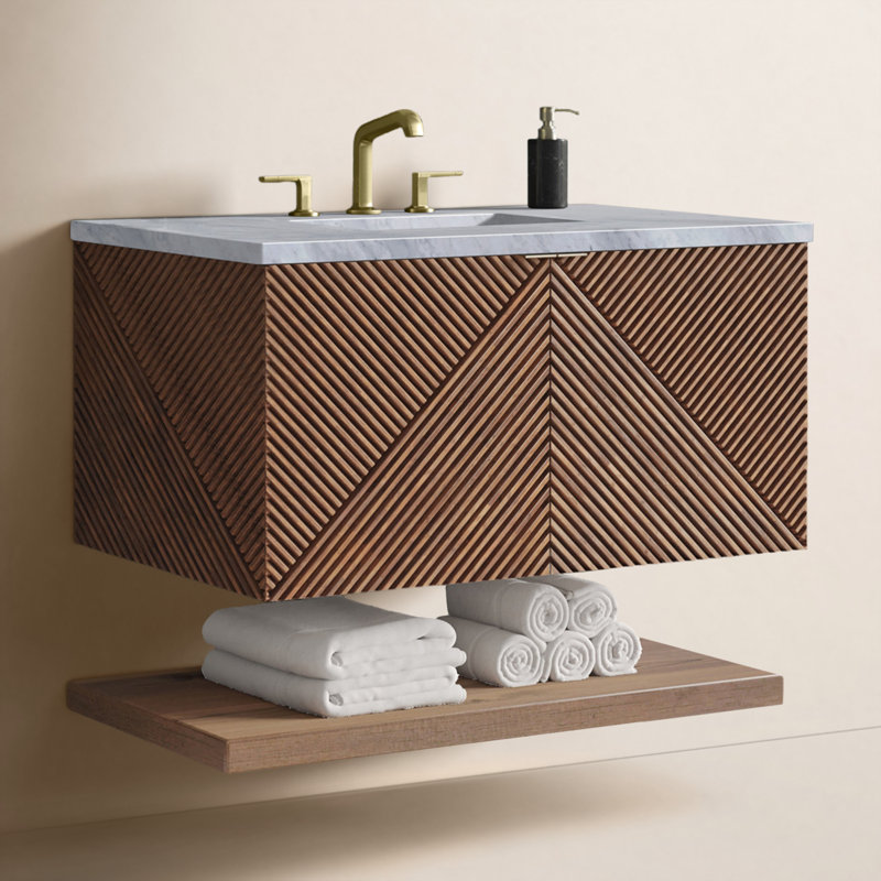 Marcello 36'' W Single Vanity, Carrara White, 8" Widespread, 36"