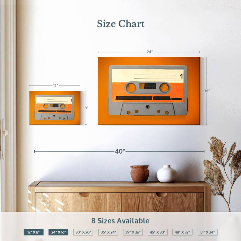 Abarca Retro Cassette Tape, 16" H x 24" W