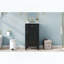 Meuble-lavabo sur pied avec lavabo en céramique, porte à fermeture amortie et tablette réglable, style français, noir-1803860440