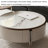 Circular microcrystalline stone coffee table set