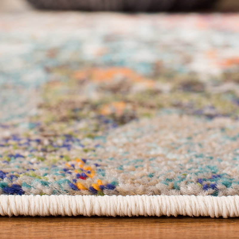 Tapis gris / bleu Gammage, Carré 11 pi, Grey/Blue