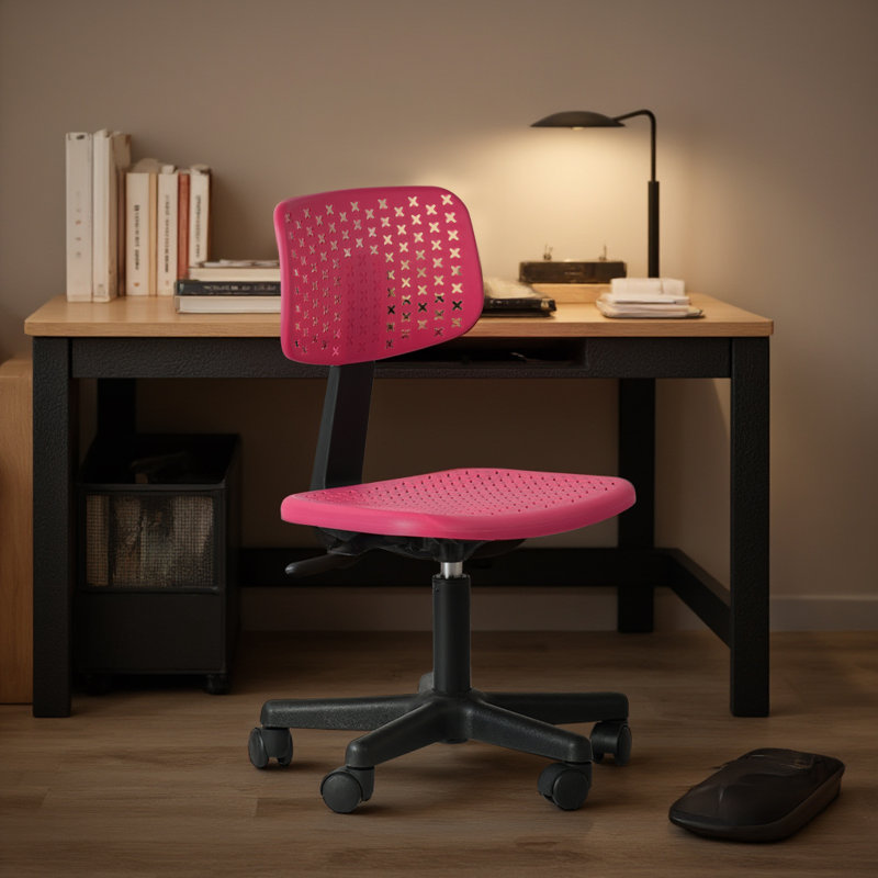Chaise de travail pour enfants avec hauteur réglable et siège et dossier en plastique respirant pour la maison ou la salle de jeux