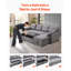 Canapé-lit en U, canapé-lit convertible avec 2 poches latérales, 2 coussins et une méridienne double, canapé-lit coulissant à 6 places avec grande capacité de rangement pour le salon, appartement, structure en métal, gris