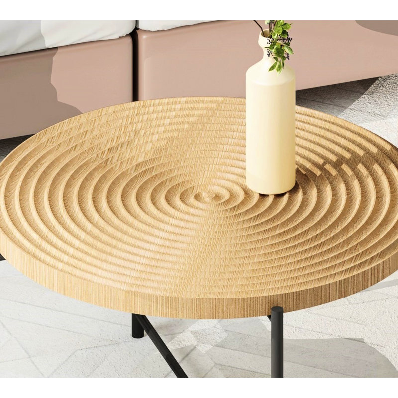 2 tables - imperméables, couvertes. Conception cylindrique vieillie. Pieds en métal noir. Dimensions appropriées pour les maisons. Options de couleurs polyvalentes. Et charmant. Ambiance rustique avec coin salon