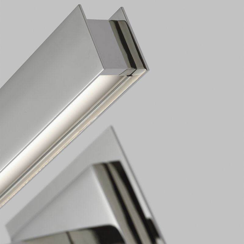 Bau Dimmable LED Wall Mounted Picture Light, 3" H x 30" W x 8" D, Polished Nickel