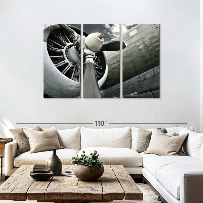 Mehar Black Propeller, 48" H x 74" W