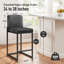 Tabouret de comptoir de cuisine moderne 24 po avec base de traîneau en métal noir et similicuir noir (ensemble de 2)-600354217-598637964-598470249