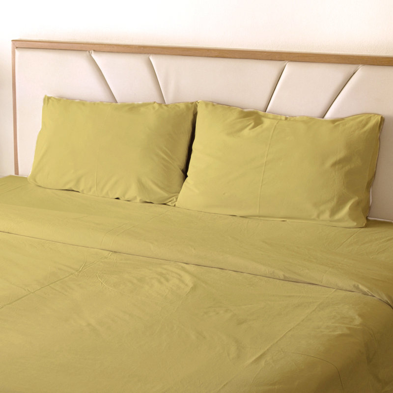 Microfiber Sheet Set, Gold, Queen Sheet Set + Fitted Sheet + 2 Pillowcases