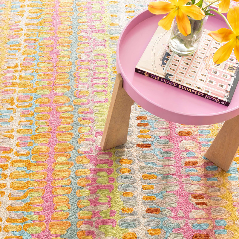 Paint Chip Confetti Hand Micro Hooked Wool Rug, Runner 2'6" x 8'