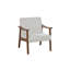 Stylish White Wool Fabric Upholstered Accent Chair