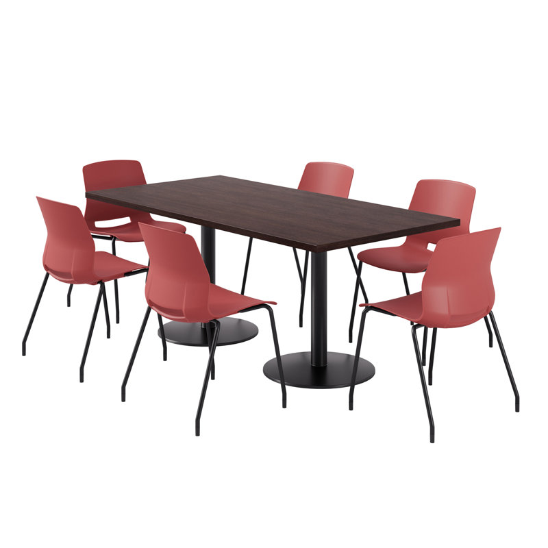 Ensemble repas pour 6 personnes, Espresso, Rouge / noir