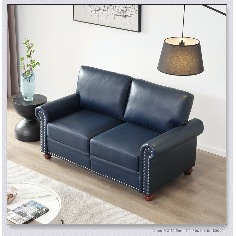 Causeuse luxueuse en similicuir avec rangement, parfaite pour les salons confortables et élégants, durable et facile à entretenir.