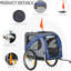 Remorque de bicyclette pour chien - structure solide, ventilation, wagon bleu / gris protégé, drapeau,