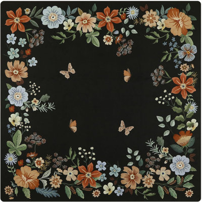 Floral Stair Treads Non-Slip Landing Mat for Wooden Steps 31"x31" | Square Carpet Stair Treads Rubber Backing Stair Runner Anti-Slip Stair Matching Mat Stair Rugs Carpet for Stairs