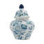 Pot à gingembre 13 po en porcelaine bleue et blanche avec couvercle