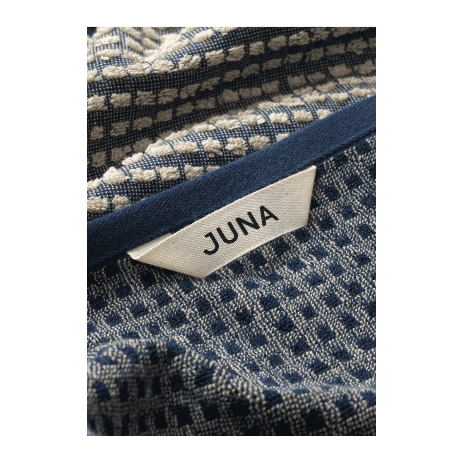 Check Bath Towel 27.6" X 55.1" Sand, Blue/Sand