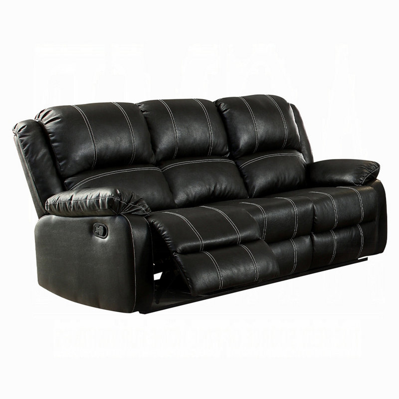 Canapé inclinable manuel 3 places Zuru Motion, Noir, noir, noir, noir, H 40 po x l 81 po x P 37 po