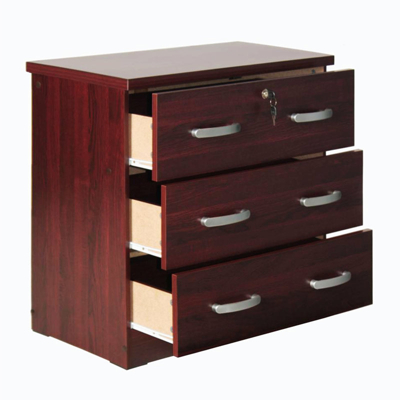 Commode décorative, commode de chambre à coucher, commode en bois 3 tiroirs Khadijeh