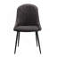 Ensemble de 2 chaises d'appoint Abraham en tissu gris foncé et finition noire