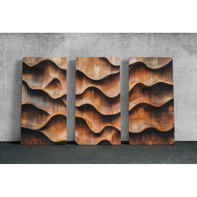Reproduction d'art sur toile, "Triptyque", H 36 po x l 72 po
