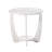 Flora Round Farmhouse End Table with Storage in White