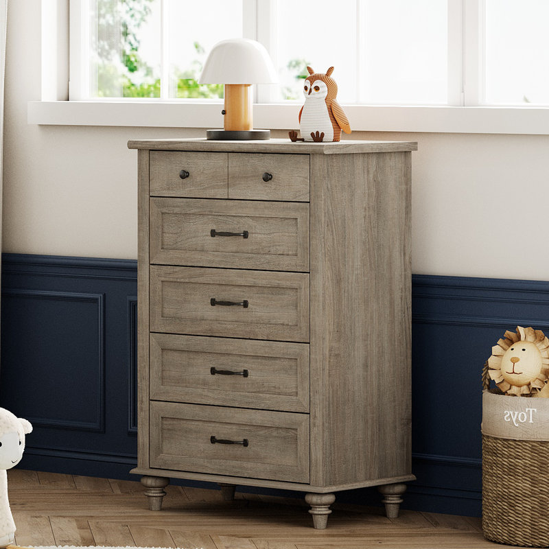 Commode à 5 tiroirs Scarlett Kids, Gris