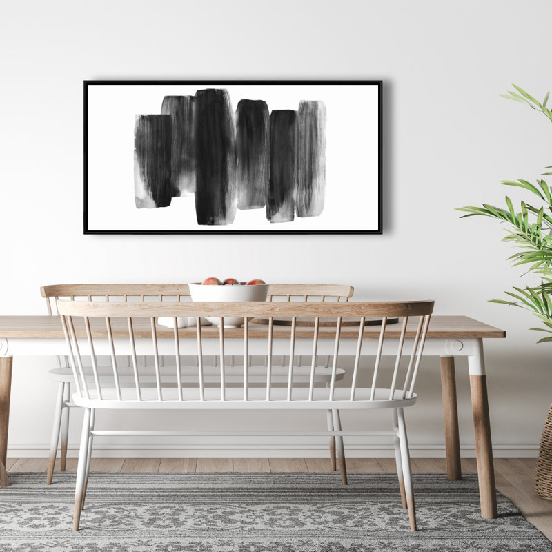 Formes noires - Toile encadrée pour décor de salon noir, H 49,25 po x l 25,25 po