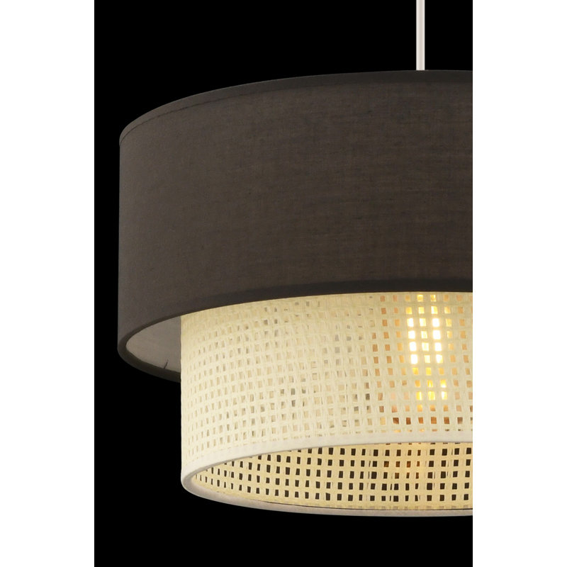Élégant lustre en métal, blanc et anthracite, 25,6 po x 25,6 po x 25,6 po | Certifié CE, douille E27 (60 W maximum) | Capuchon en coton élégant, parfait pour le salon et la salle à manger, design moderne et qualité supérieure