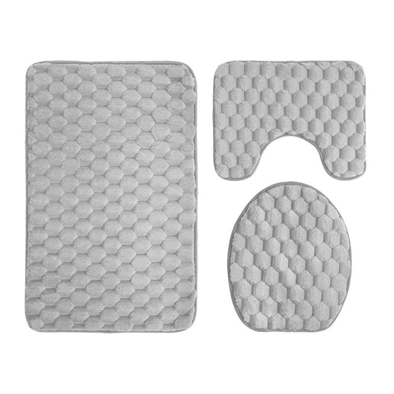 3-Piece Washable Non-Slip Bathroom Rug Set